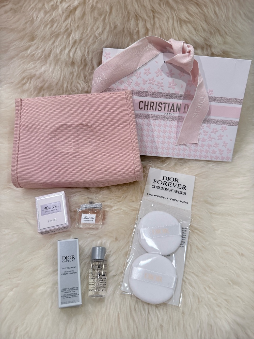 Dior Pink Small Cosmetic Pouch & Perfume and Skincare Set